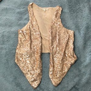 Gold sequin vest